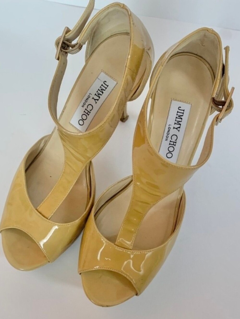 Jimmy Choo Heels with Glossy T-Strap